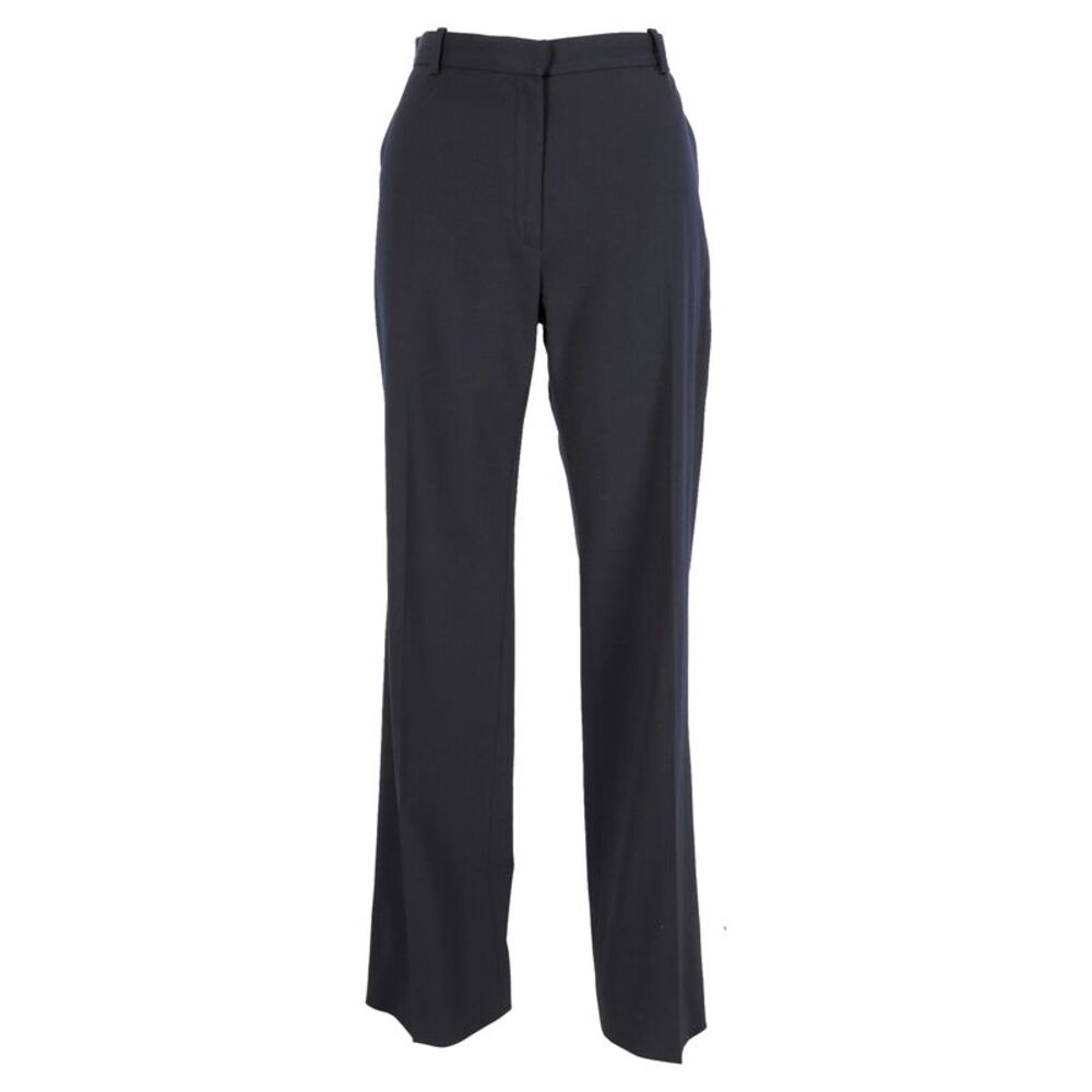 Lanvin Straight Leg Trousers in Navy Blue Wool